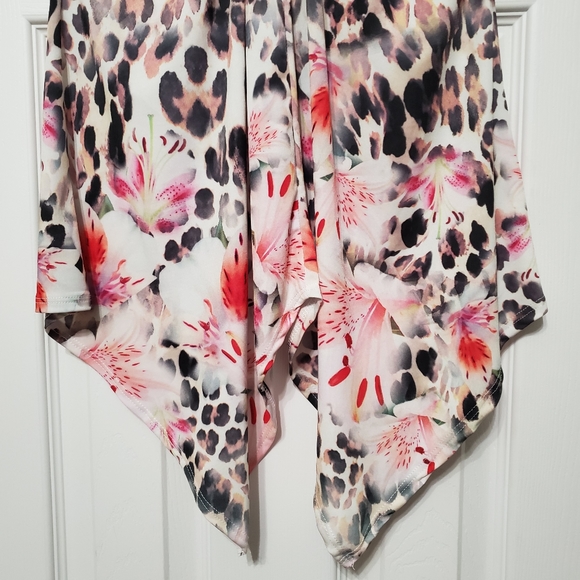 Boston Proper sleeveless v neck hi low handkerchief cut in front animal print S - Picture 5 of 14